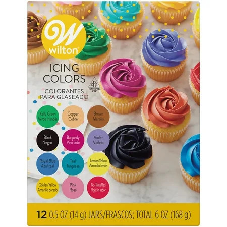 Wilton Edible Gel Food Coloring Set for Cake Decorating & Baking Variety Pack of 12 Each Jar 0.5 Oz. | Walmart (US)