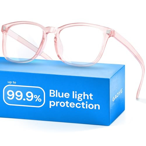 Gaoye Transparent Pink Blue Light Glasses for Computer & Gaming - Anti UV Ray Lenses, Scratch-Resistant & Comfort Fit | Amazon (US)