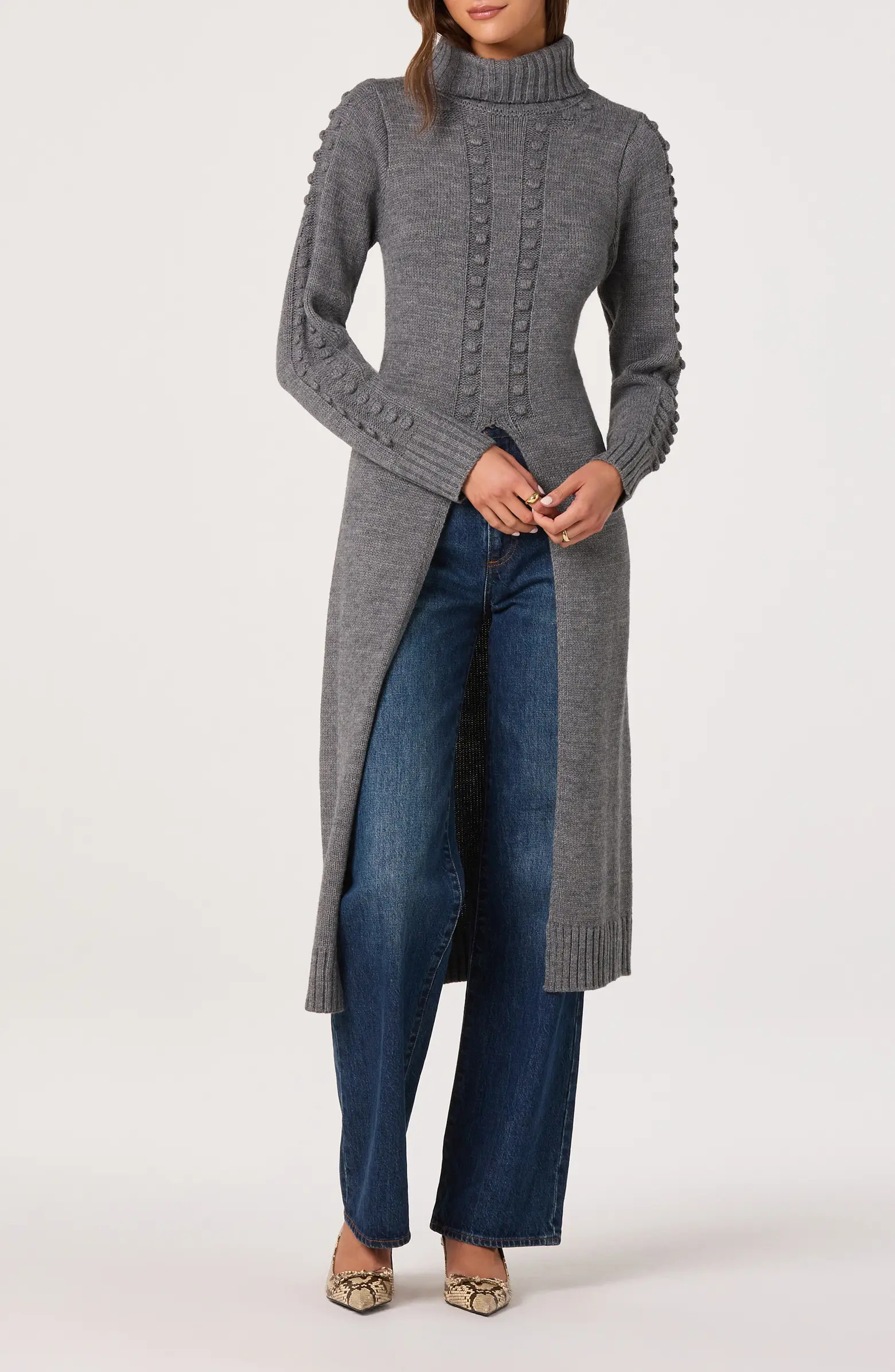 Textured Maxi Turtleneck Sweater | Nordstrom