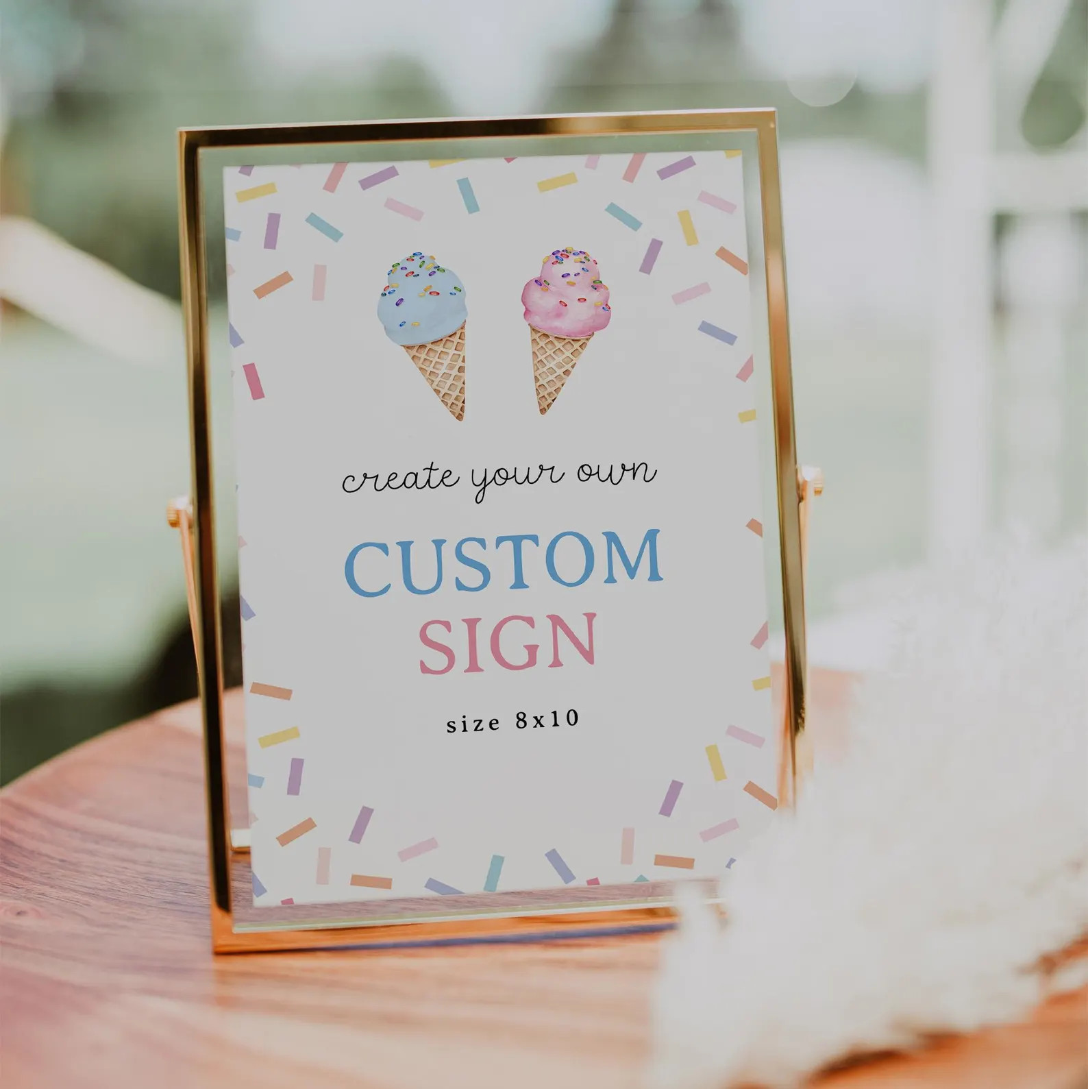 Ice Cream Gender Reveal Sign: He or She Printable Decor (instant Download 8x10 Template) - Etsy | Etsy (US)