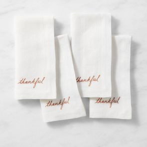 Thankful Napkins, Set of 4 | Williams-Sonoma
