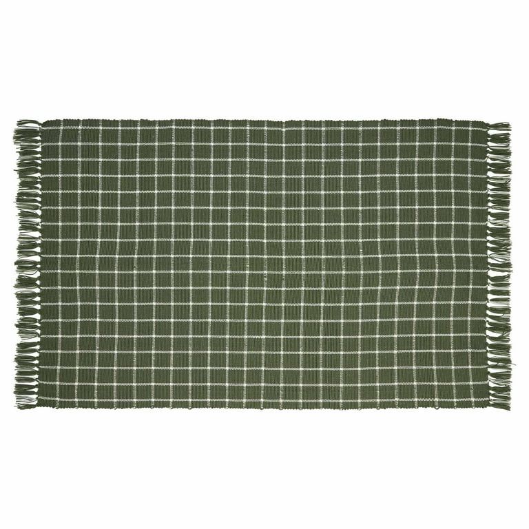 My Texas House Dark Green Plaid Indoor/Outdoor Layering Rug, 38" x 58" | Walmart (US)