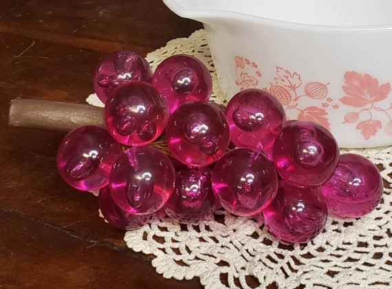 Vintage Purple Acrylic Lucite MCM Grapes - Etsy | Etsy (US)