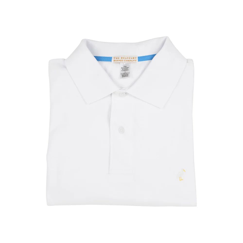 Croquet Party Polo (Mens) - Worth Avenue White with Multicolor Stork | The Beaufort Bonnet Company