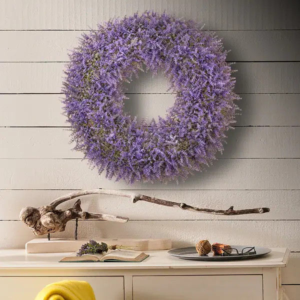 Lavender Garden Wreath 24" - Bed Bath & Beyond - 39942941 | Bed Bath & Beyond