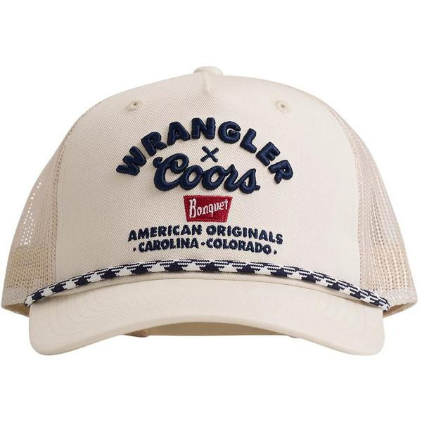 Men's Wrangler X Coors American Trucker Work Snapback Hat One Size Antique White | Scheels Sports