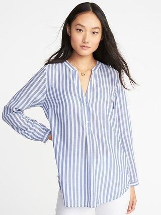 Striped Lightweight Popover Shirt for Women | Old Navy US