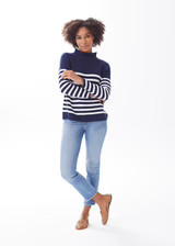 The Cotton Mock Neck - Striped | Alice Walk