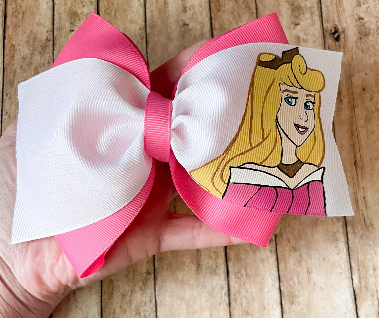 Disney's Sleeping Beauty Princess Aurora Hand-painted Hair Bow: Pink or Blue Dress. - Etsy | Etsy (Global)