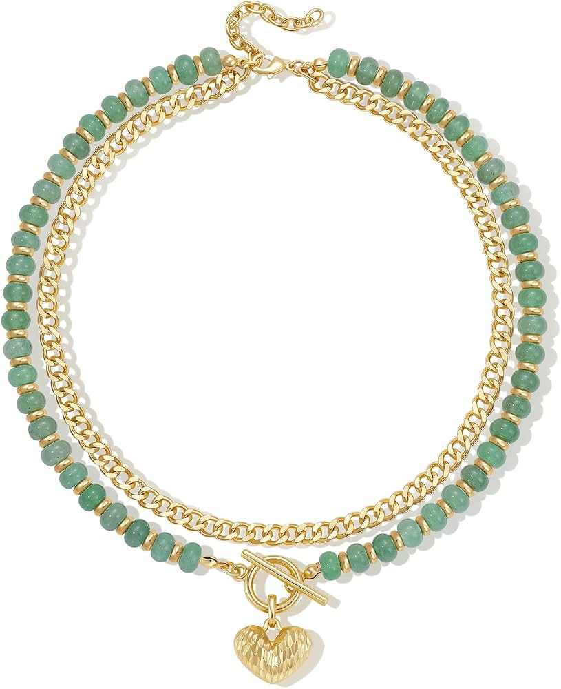 KissYan Natural Stone Beaded Necklaces for Women | Amazon (US)