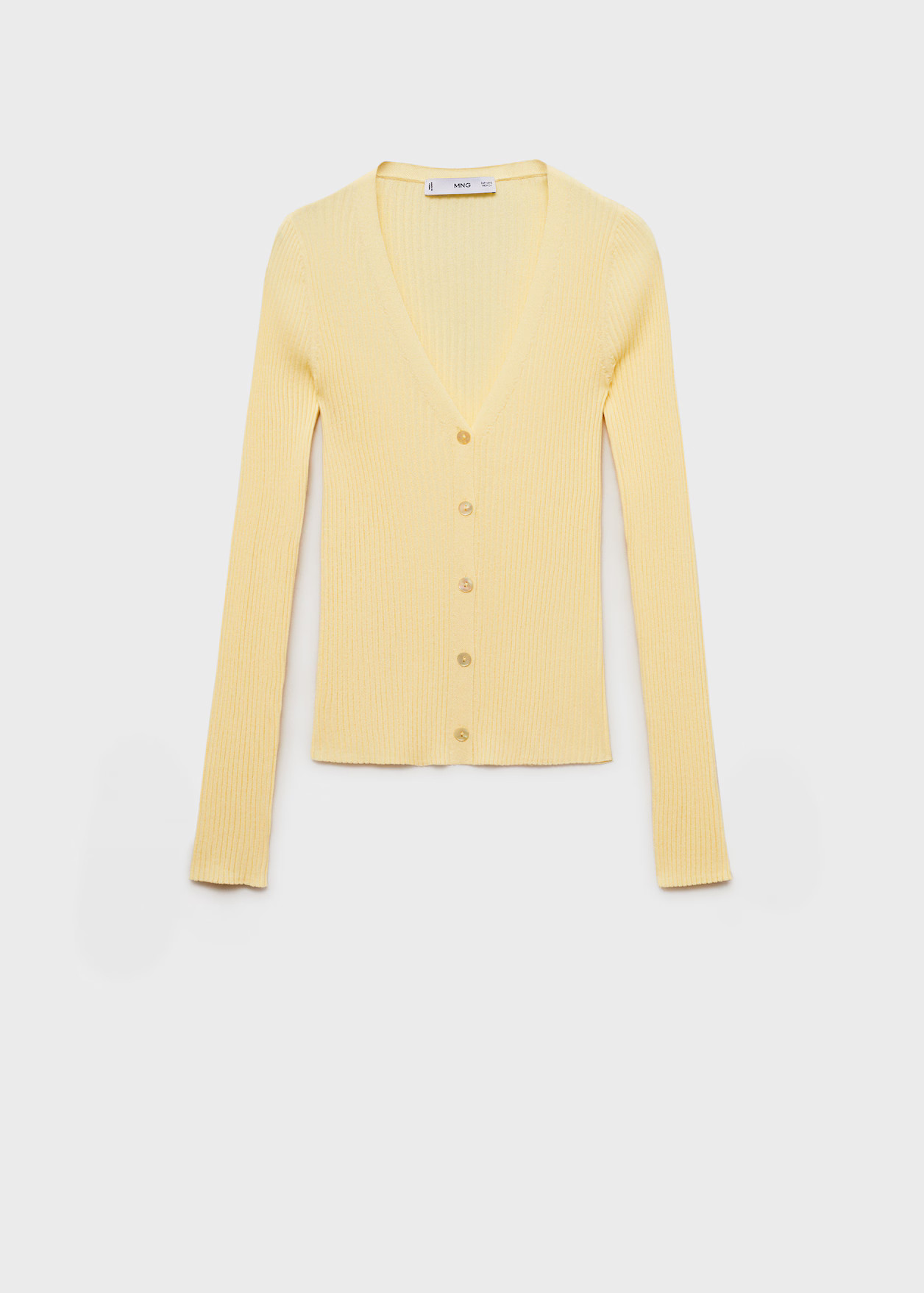 V-neck rib-knit cardigan - Women | MANGO USA | Mango (US/MX/AU)