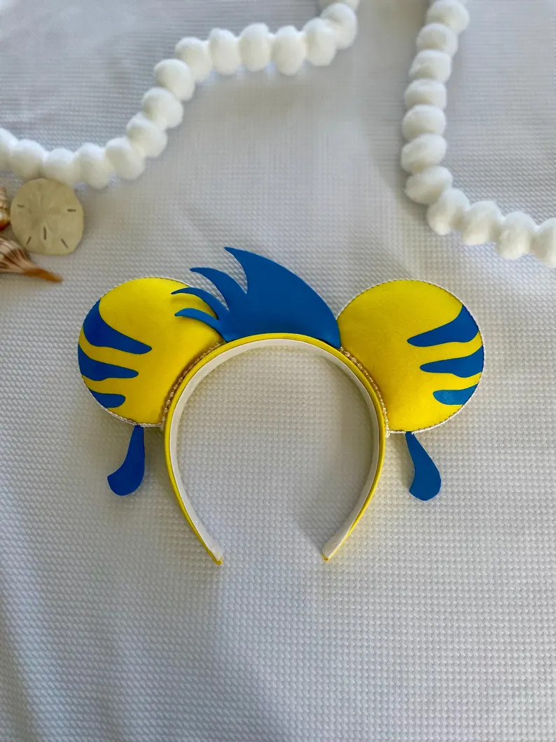 Flounder Mouse Ears: Under the Sea Park Headband, Mermaid Ear - Etsy | Etsy (Global)