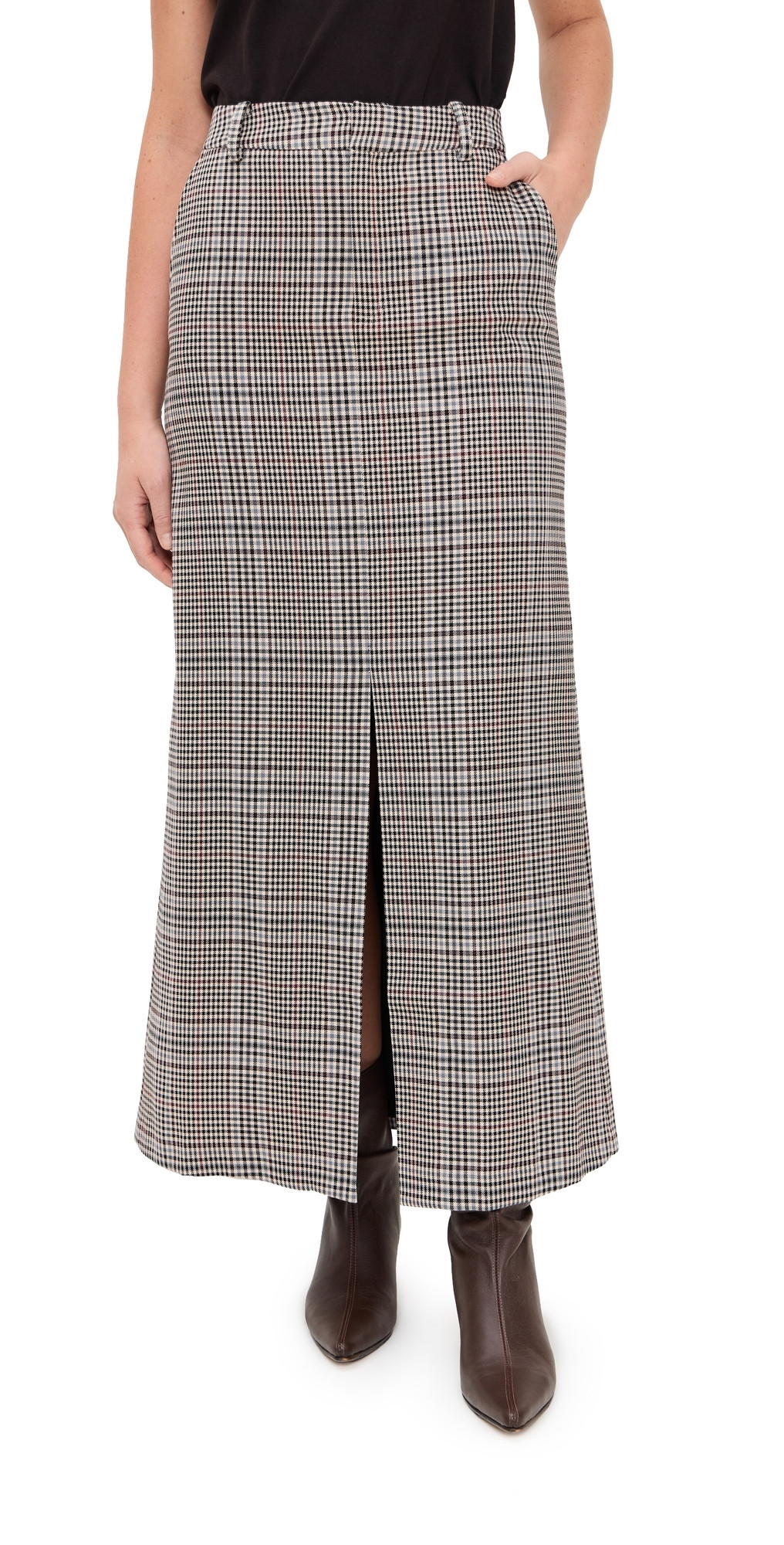LE BOP Roxy Skirt Tan Plaid XS | Shopbop