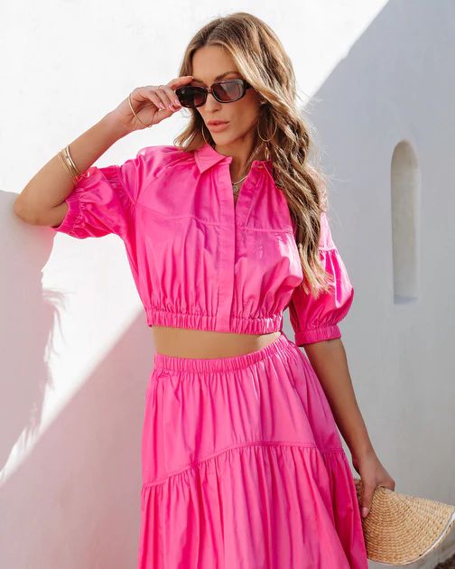 Sunny Meadow Crop Top - Hot Pink | VICI Collection