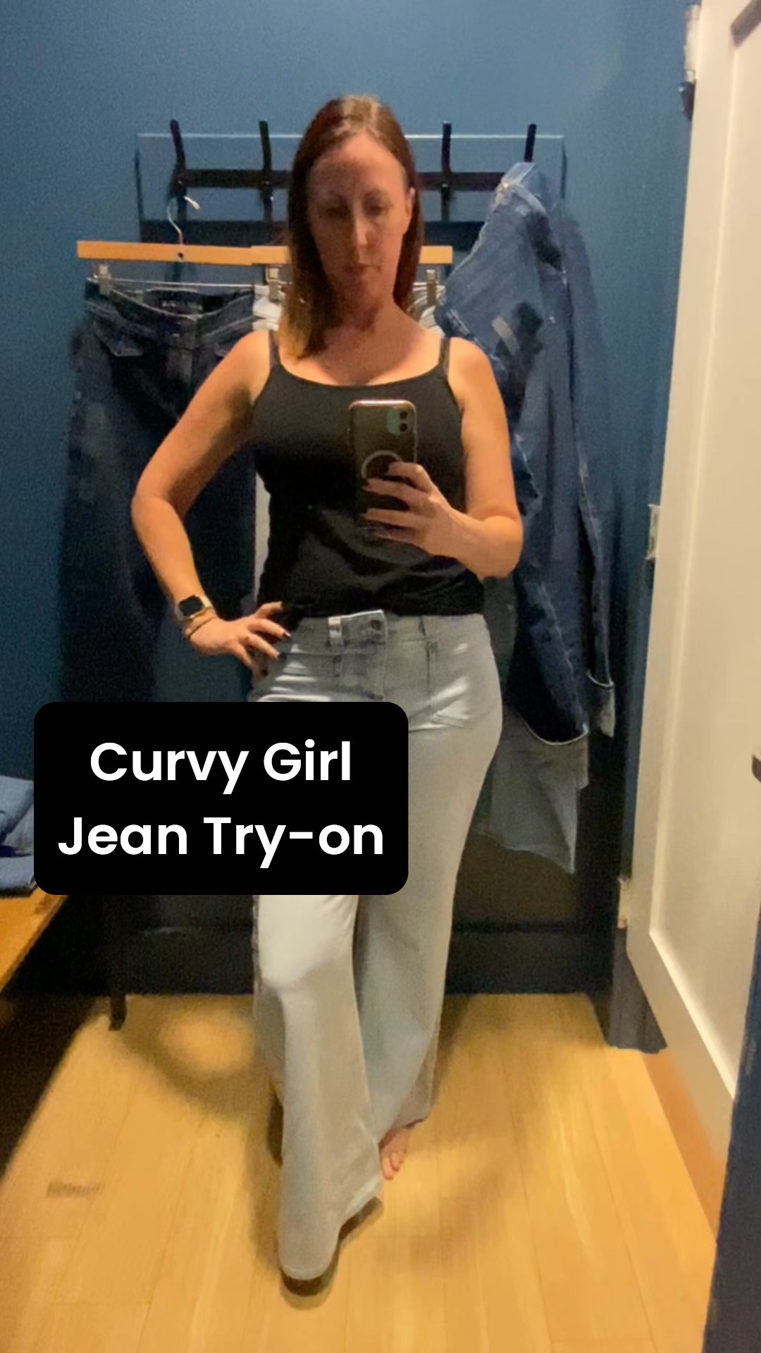 Jean Try-on: Curvy Girl Edition ✨. When the jeans are better than the lighting. All 4 of them made it home with me. 

#curvygirlsjeans #midsizejeans #44inchhips #size12jeans #aejeans
