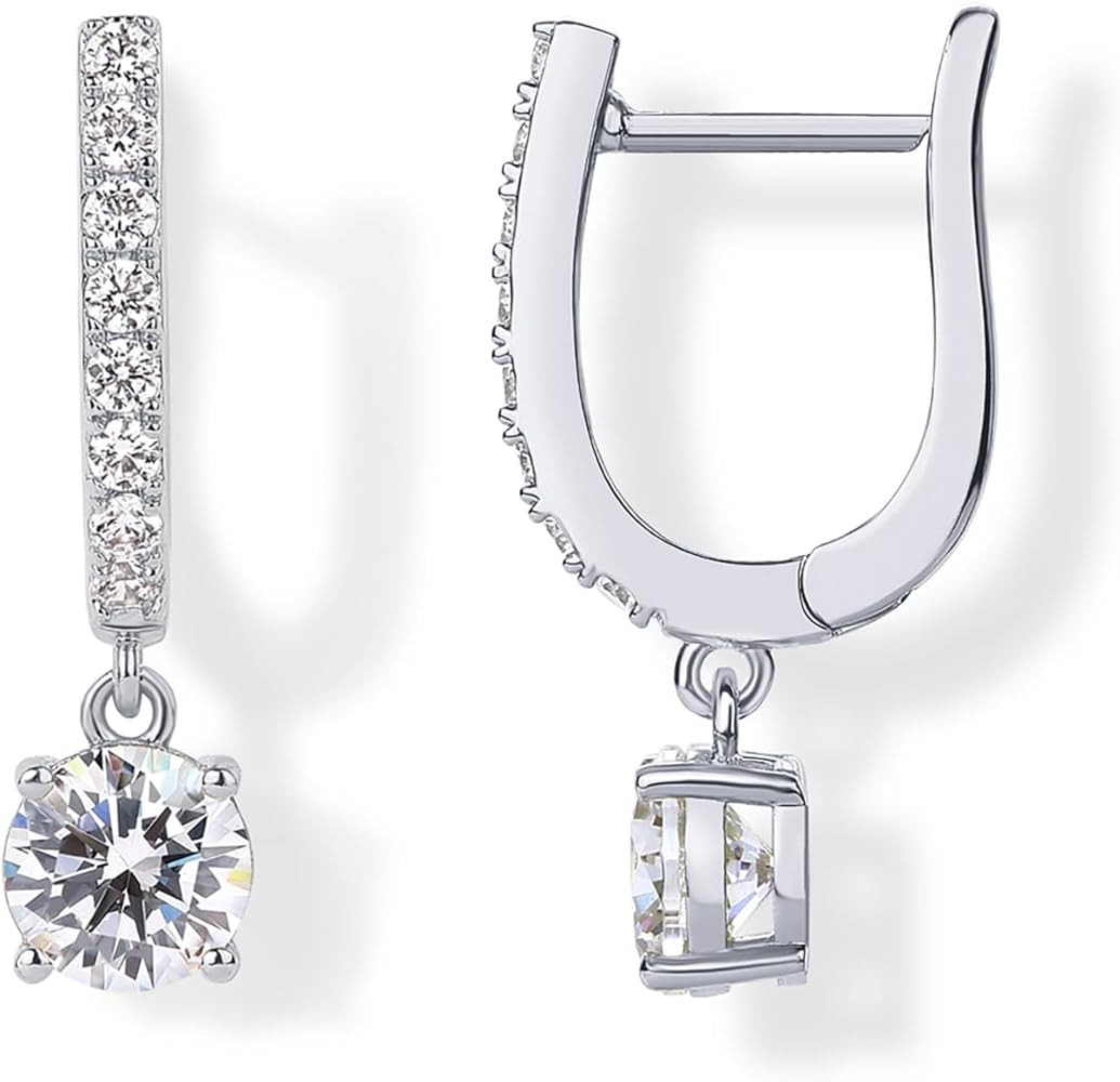 PAVOI Dangle Earrings for Women - 14K Gold Plated Dainty Dangle Hoop Earrings with 925 Sterling S... | Amazon (US)