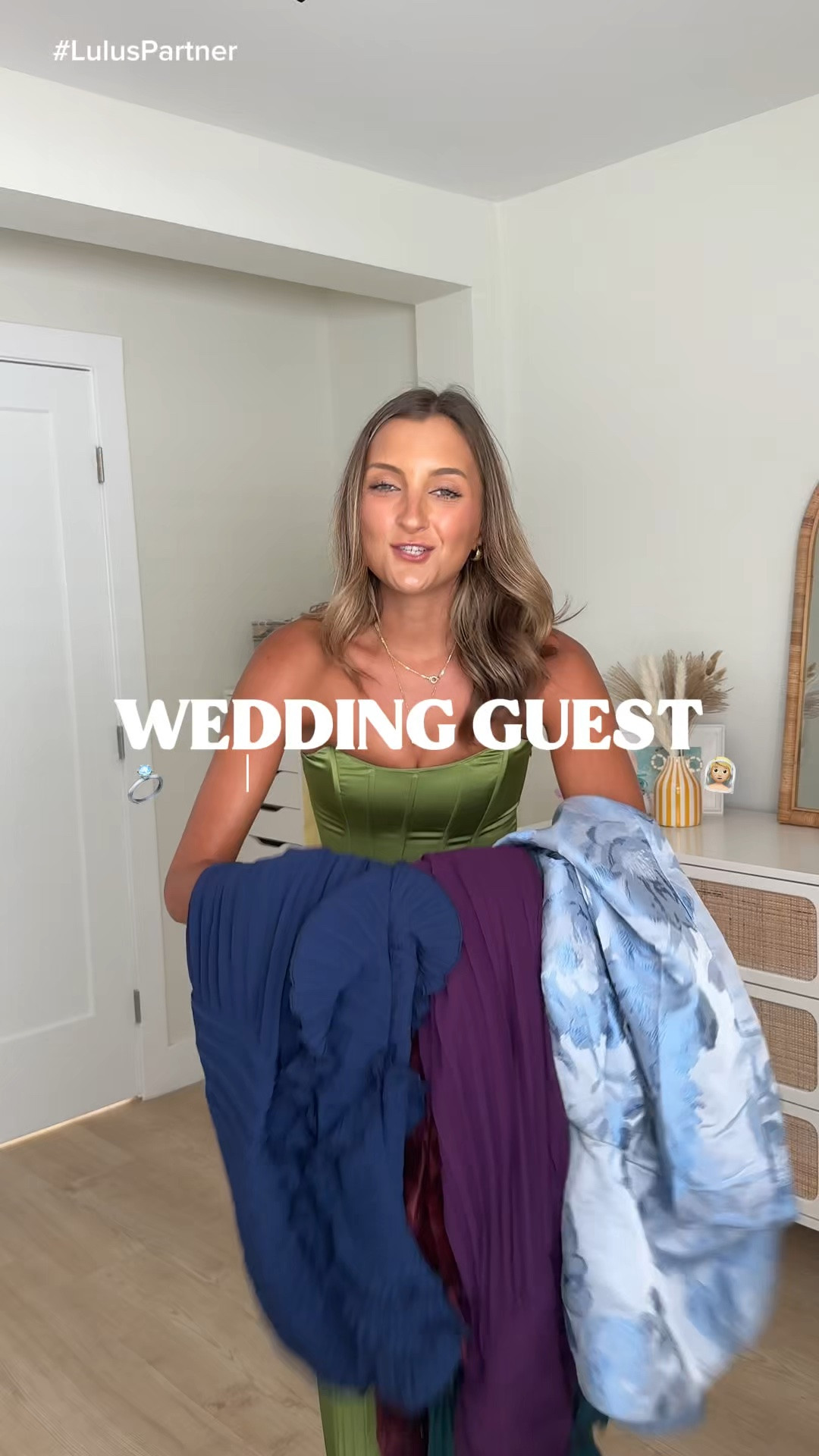 fall wedding guest dress dress from @lulus ⭐️💍 code STYLEDBYMCKENZ for 20% off your *first* purchase - if code isn’t working try using a different email when placing your order :). wearing a size XS and am 5’3