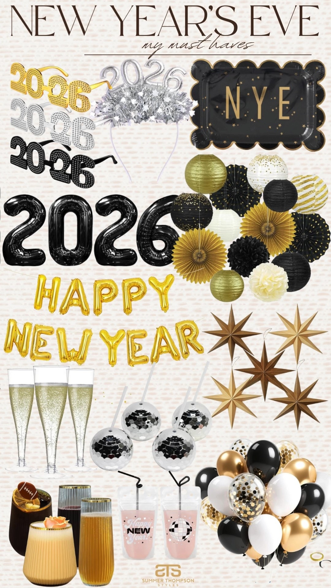 New Year’s Eve must haves! 

Metallic. Gold. Black. Silver. 2026. Holiday. Balloons. Glasses. Champagne flutes. Disco ball. Trending. Best sellers. Viral  

#LTKHome #LTKHoliday #LTKSeasonal