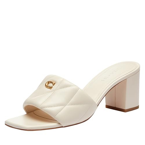 Coach Women's Holly Block Heels, Chalk, Off White, 6.5 Medium US | Amazon (US)