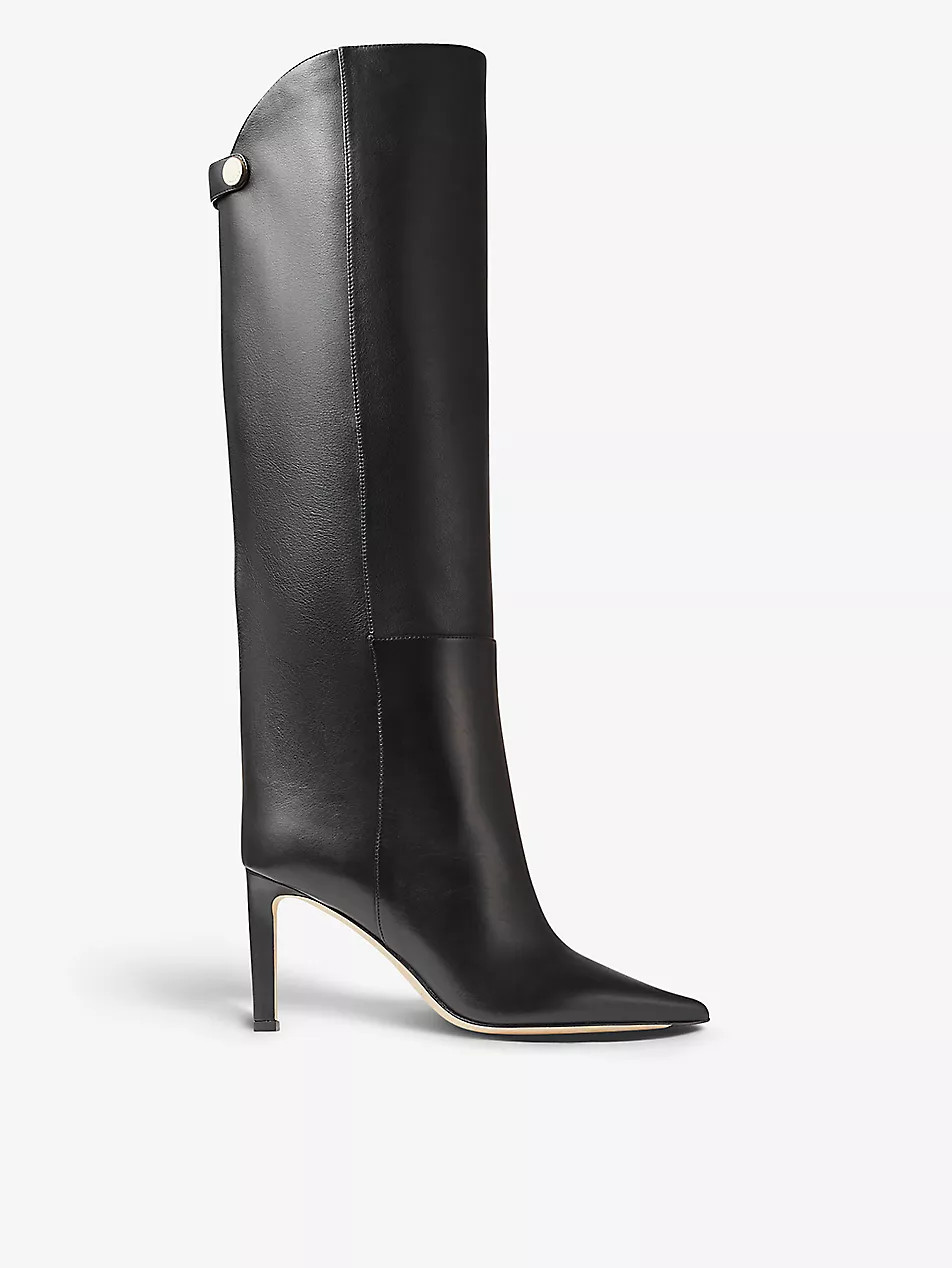 Alizze pointed-toe leather knee-high boots | Selfridges