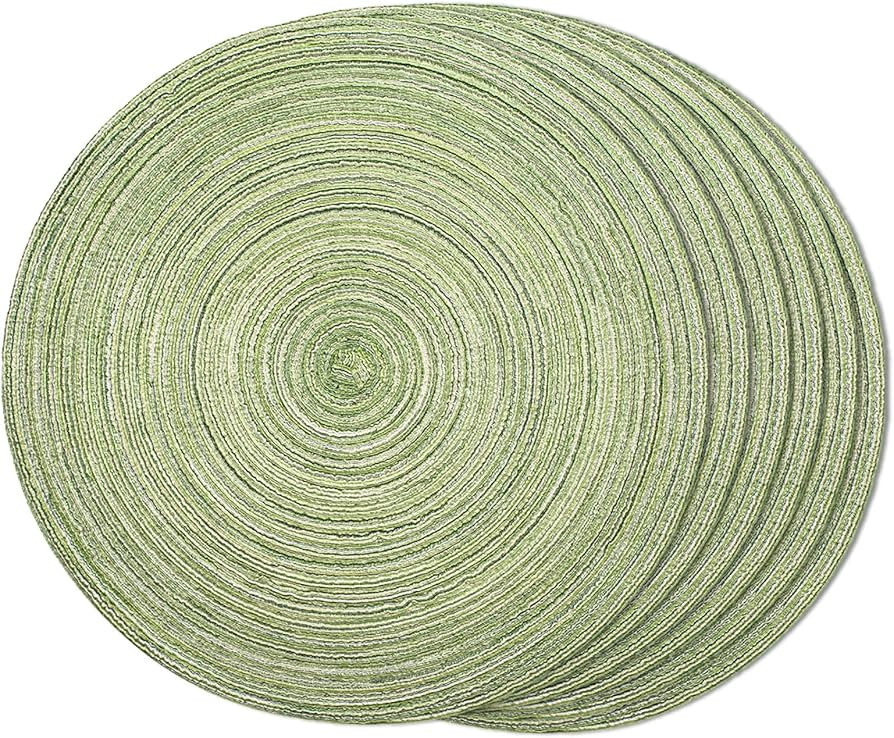 FunWheat Round Braided Placemats Set of 6 Place mats for Dining Tables Woven Heat Resistant Table... | Amazon (US)