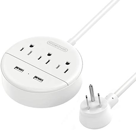 Flat Plug Power Strip with USB, NTONPOWER Nightstand Desktop Charging Station with 5ft Extension ... | Amazon (US)