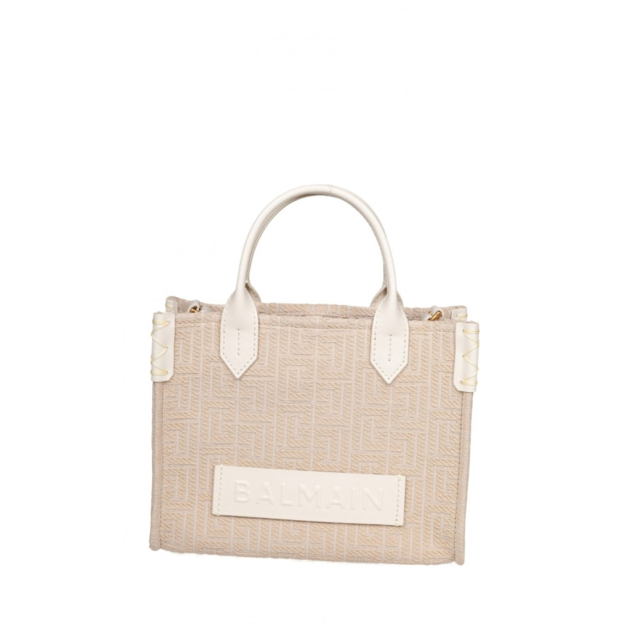 Balmain Small B-army Jacquard Canvas Tote Bag, Natural Color | Jomashop.com & JomaDeals.com