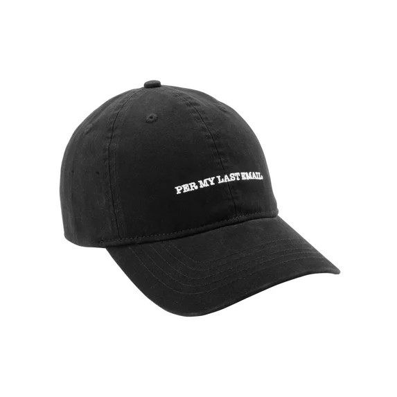 Time and Tru Per My Last Email Cotton Baseball Hat, One Size | Walmart (US)