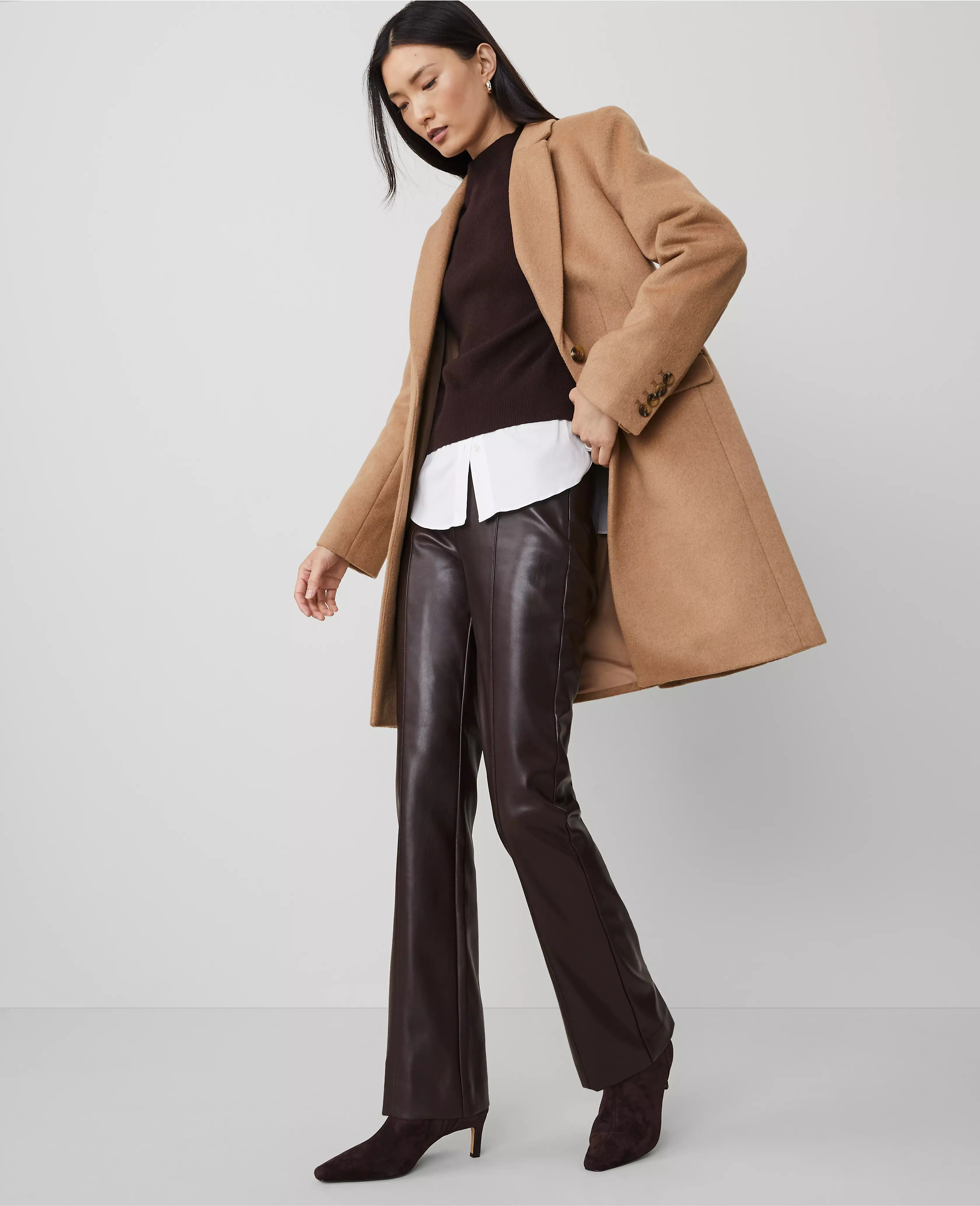 The Faux Leather Skinny Flare Pant | Ann Taylor (US)
