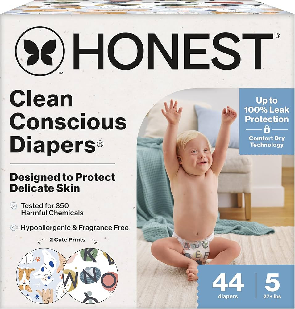 The Honest Company Clean Conscious Diapers for Sensitive Skin | Up to 100% Leakproof | Hypoallerg... | Amazon (US)
