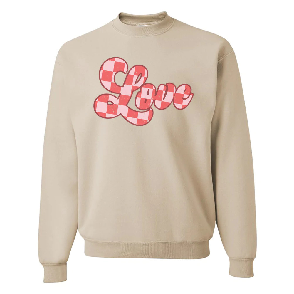 'Checkerboard Love' Crewneck Sweatshirt | United Monograms