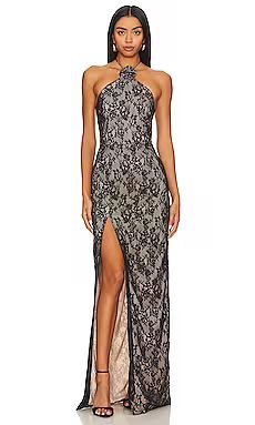 Amanda Uprichard X REVOLVE Sandy Gown in Black Lace from www.revolveclothing.com | Revolve Clothing (Global)