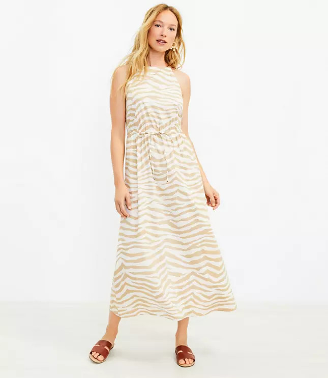 Tiger Print Midi Pocket Dress | LOFT