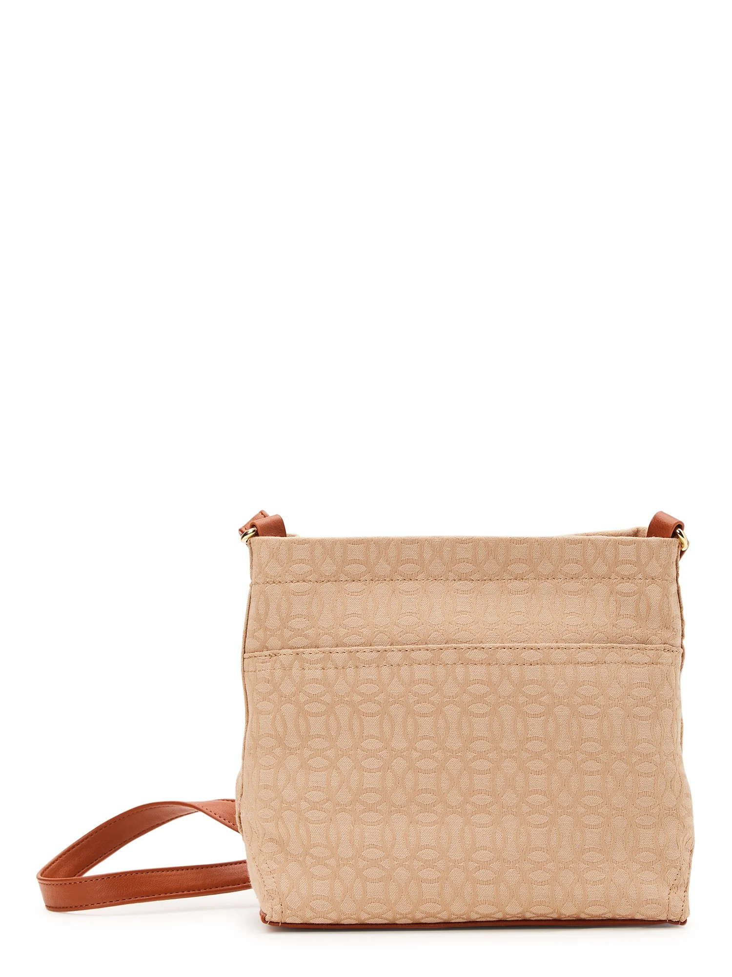 Time and Tru Women's Charlie Crossbody Handbag, Beige Jacquard | Walmart (US)