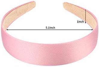 Blulu 8 Pieces Satin Headbands Anti-slip Ribbon Hair Bands for Women Girls Favors, 1 Inch Wide (C... | Amazon (US)