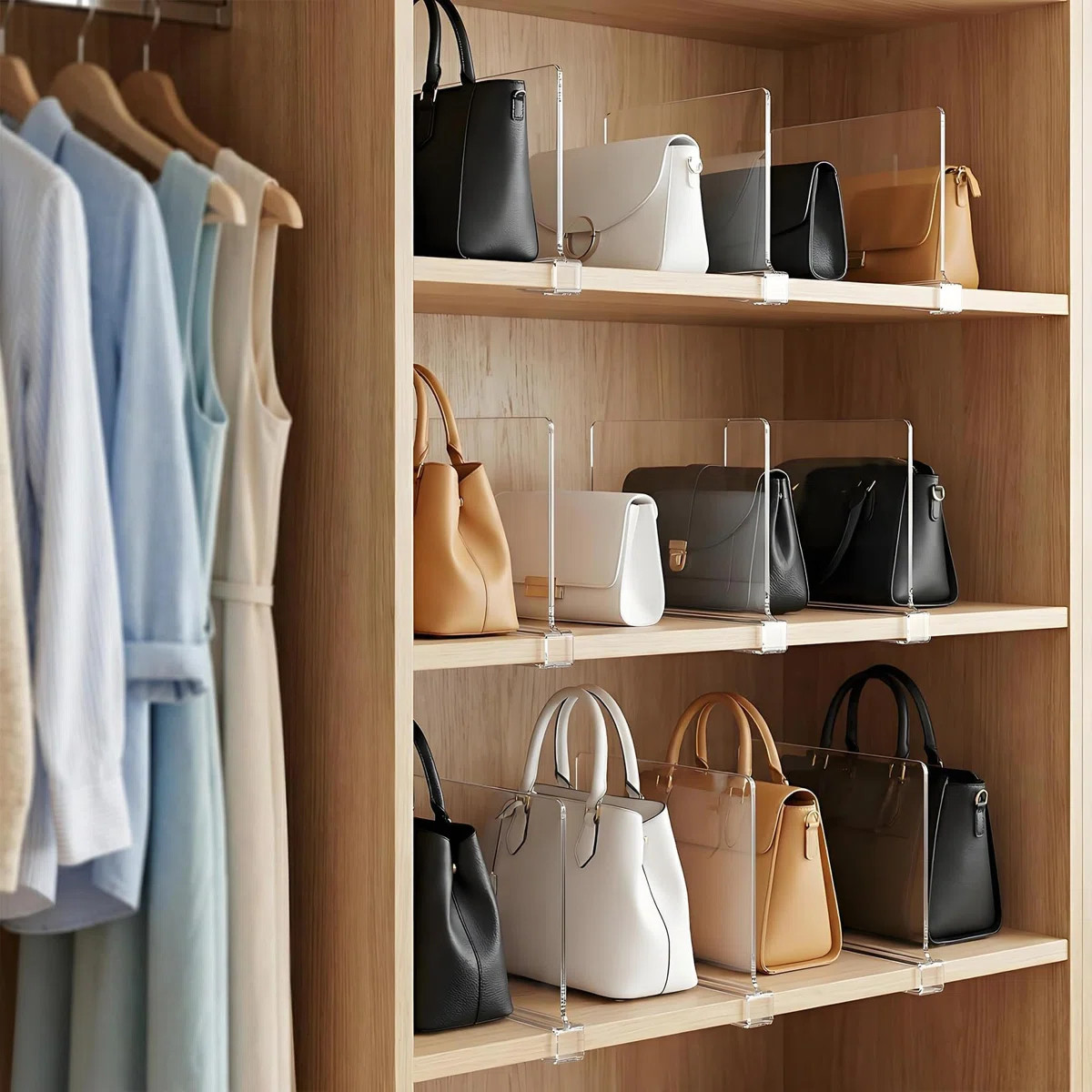 6 Pack Acrylic Shelf Dividers 11.81x7.87x1.18" Clear Closet Organizers Separators for Pantry Ward... | Wayfair North America