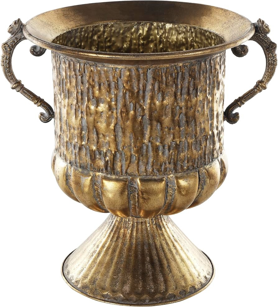 Deco 79 Metal Decorative Vase Urn Shaped Centerpiece Vase with Hammered Details, Flower Vase for ... | Amazon (US)