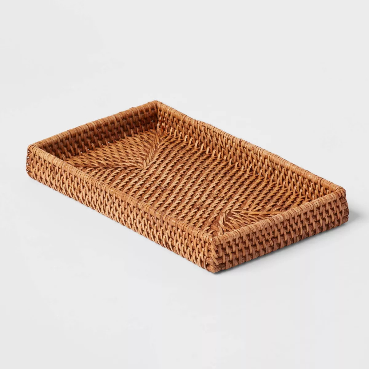 Rattan Tray Light Brown - Threshold\u2122: Vanity Organizer, Spot Clean, Bathroom Accessory, 10.2... | Target