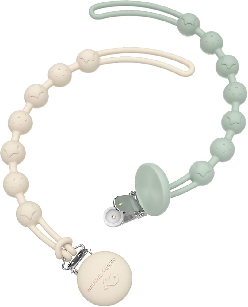 Cuddle Campus Silicone Pacifier Clip Holder with One Piece Design, Pack of 2 Soft Flexible Binky ... | Amazon (US)