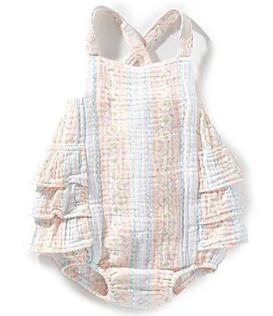 Angel Dear Baby Girls Ogee Floral Sunsuit Romper - 0/3 Months | Dillard's