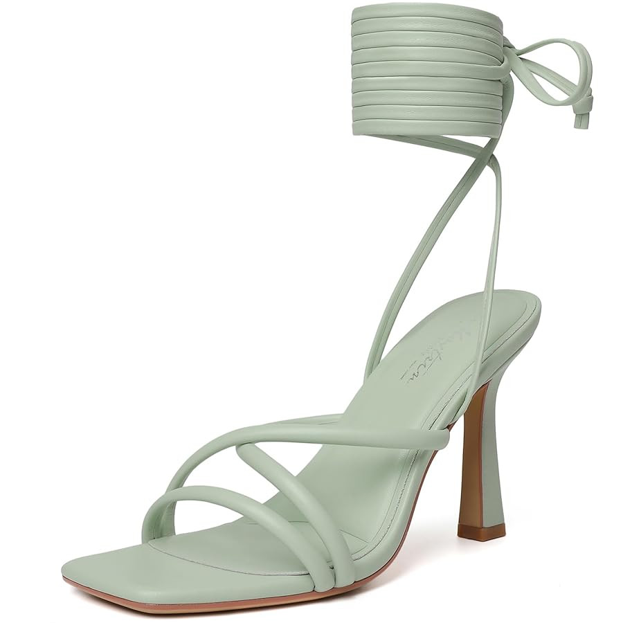 Mostrin Womens Sandals Strappy Heels for Women Lace Up Square Open Toe Heels Tie Up High Heeled S... | Amazon (US)
