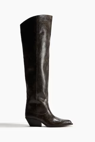 H & M - Overknee-Stiefel - Beige - Damen | H&M (DE, AT, CH, NL, FI)