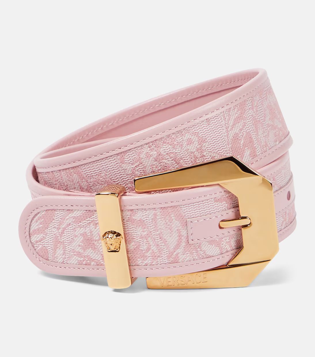 Barocco Medusa leather-trimmed belt | Mytheresa (US/CA)