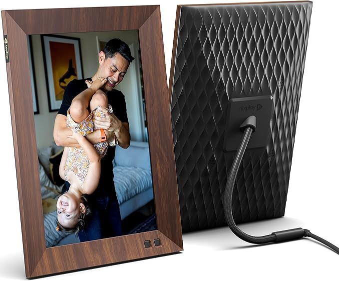 Nixplay 10.1 inch Smart Digital Photo Frame with WiFi (W10F) - Wood Effect - Share Photos and Vid... | Amazon (US)