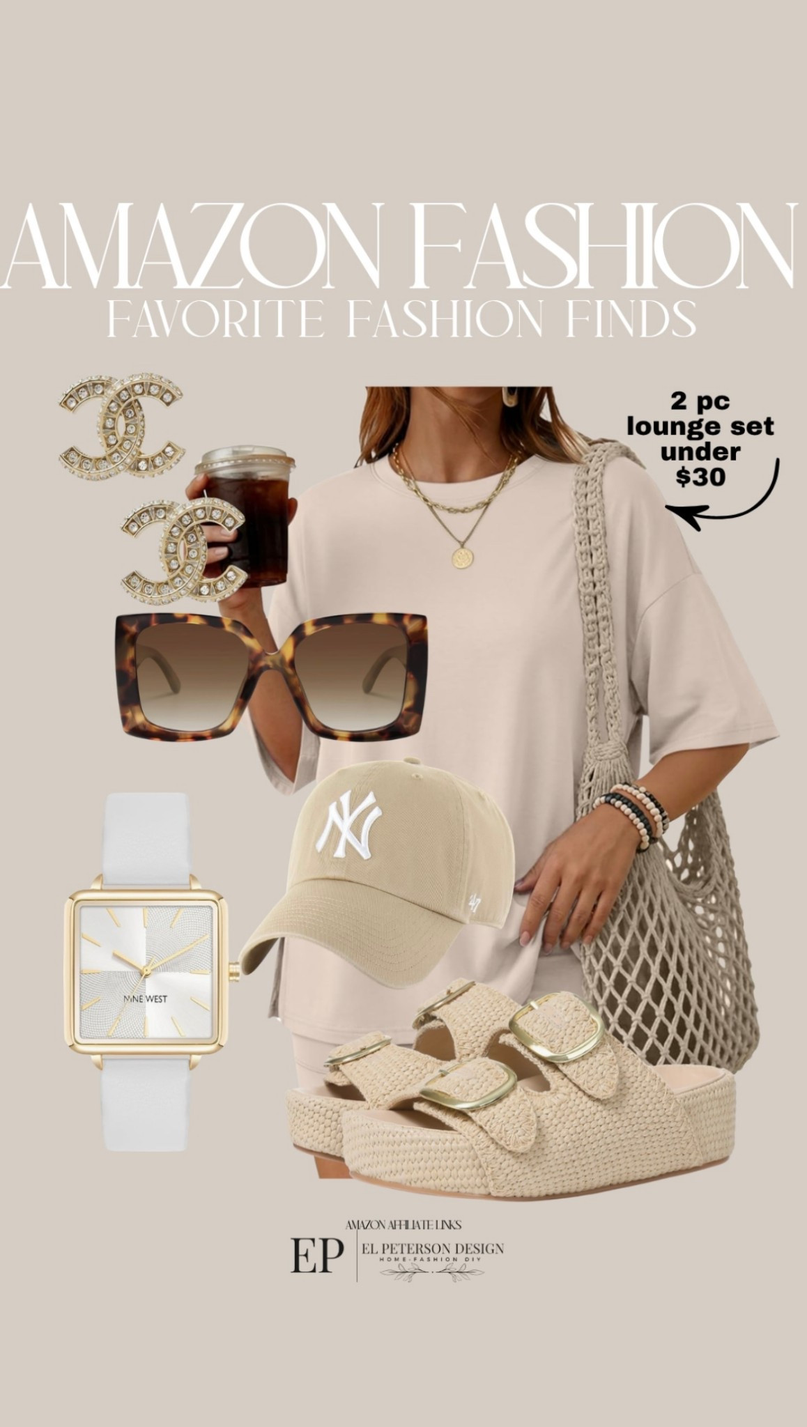 Amazon Fashion
2 pc outfit
Cap
Watch
Earrings
Sunglasses
Sandals 