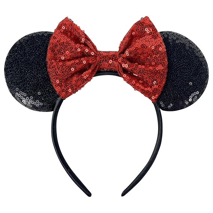 Foeran Mouse Ears Headbands, Sequin Mouse Ears Headband with Bow for Kids Adults Women, Accessori... | Amazon (US)
