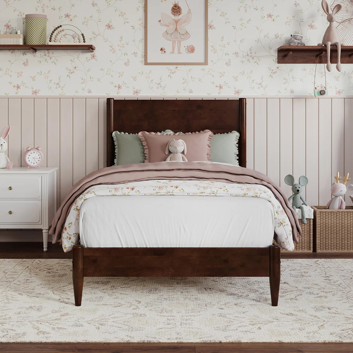 Bromwyn Mid Century Modern Solid Wood Low Profile Platform Bed | Wayfair North America