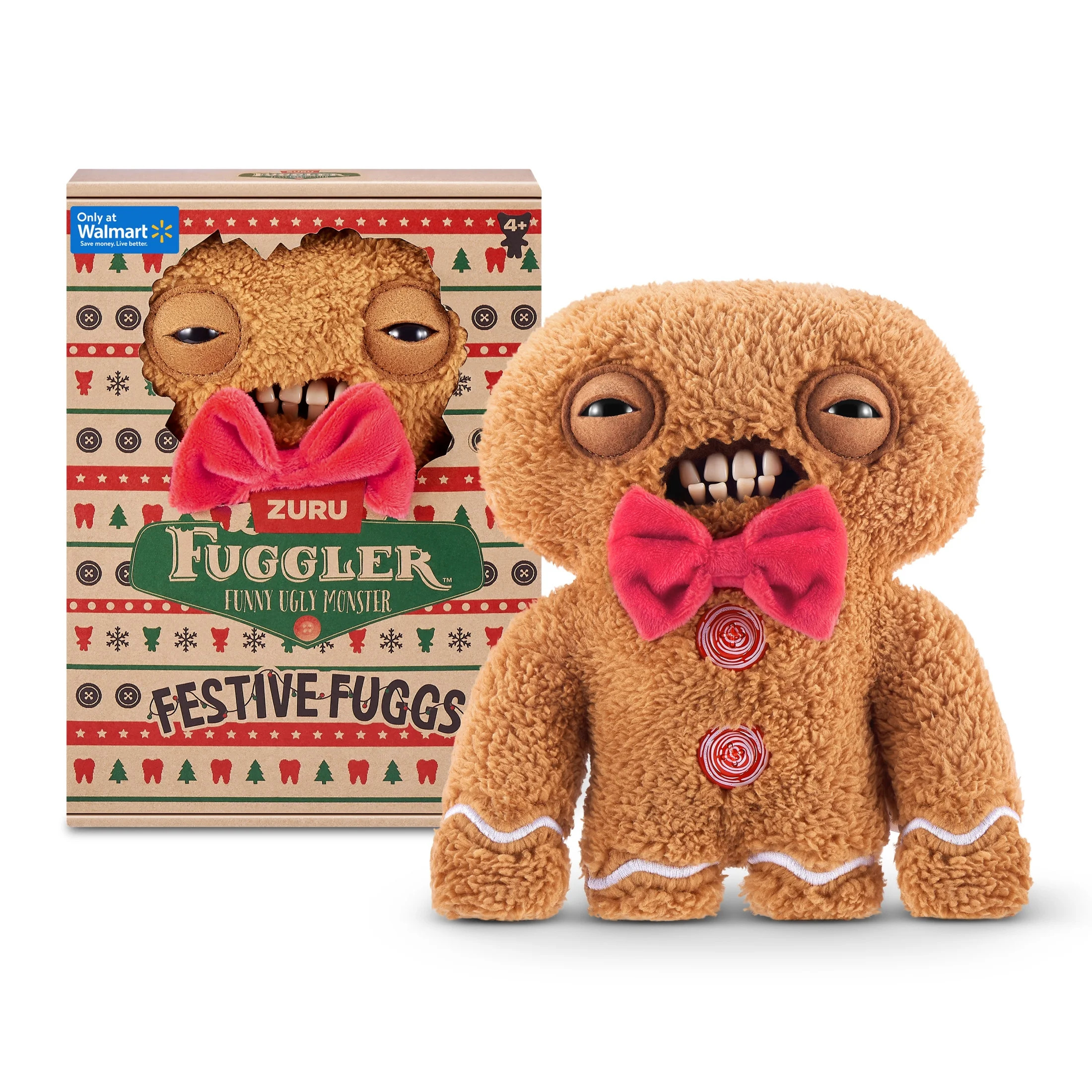 Fuggler Festive Fuggs 9 inch (Gingerbread) Soft Plush, Ugly Monster Stuffed Animal Toy by ZURU | Walmart (US)