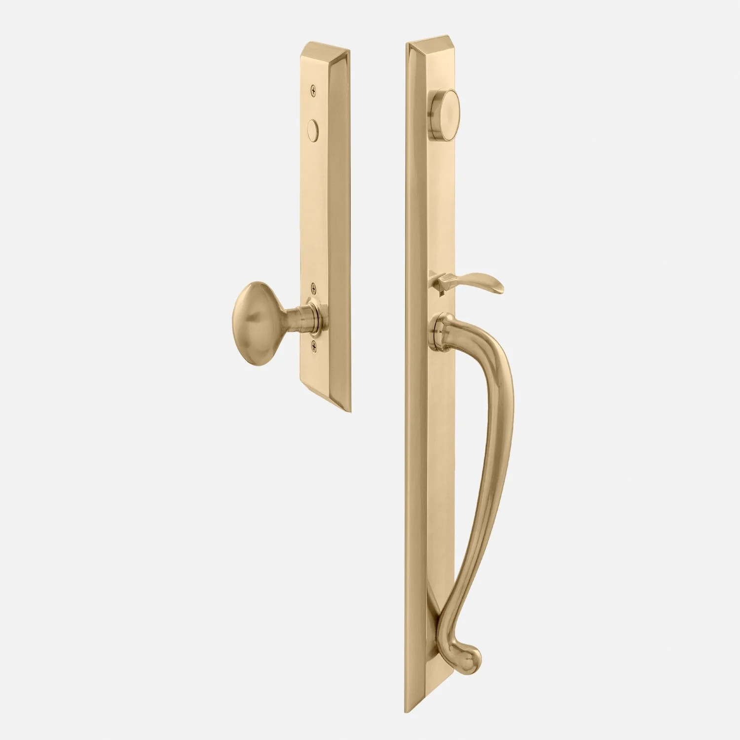 Freeport Entrance Handleset with Egg Knob - Antique Brass | Schoolhouse