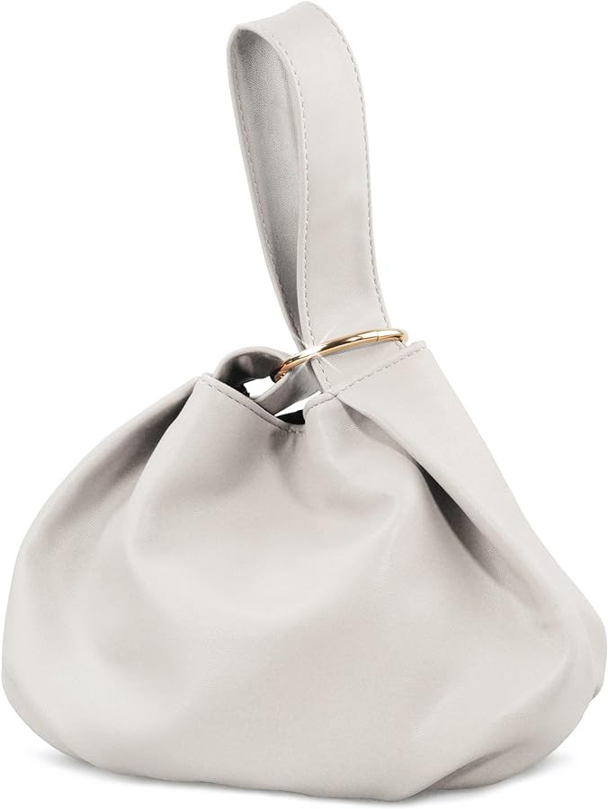 Women's Clutch Soft Vegan Leather Hobo Top Handle Bag Small Tote Purse | Amazon (US)